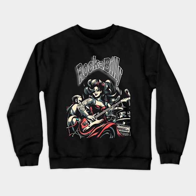 Rockabilly Crewneck Sweatshirt by MckinleyArt